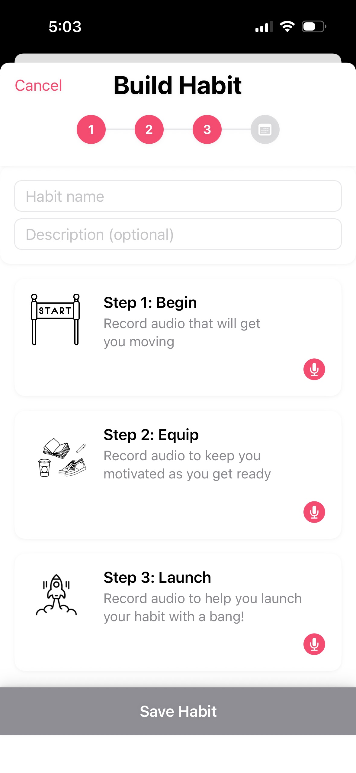 *bitual habit creation screen